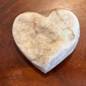 Pink Amethyst Druzy Crystal Heart